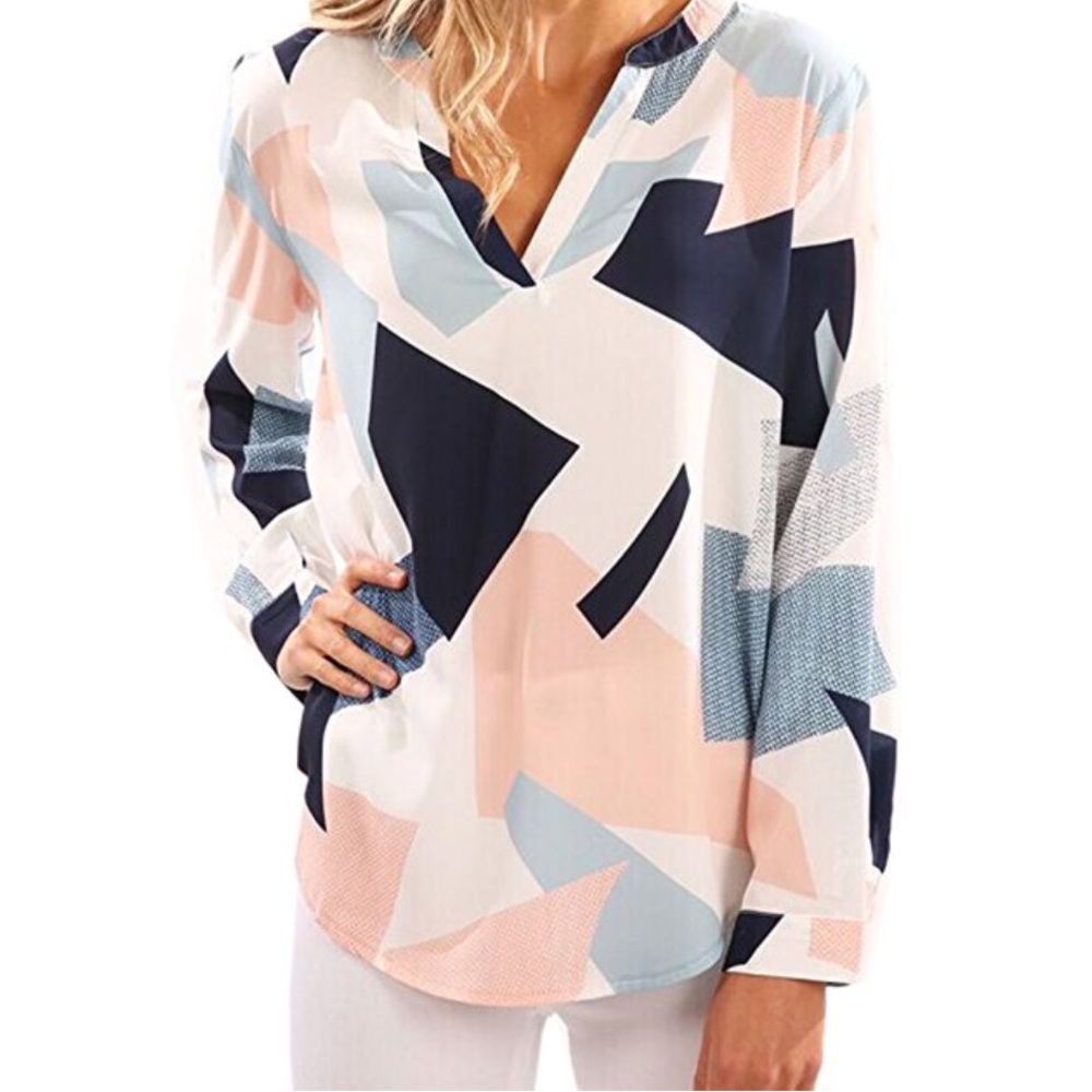 Geometric Patterned Blouse